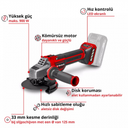 Einhell TP-AG 18/125 CE Q Li Akülü Avuç Taşlama (Solo) – 4431155
